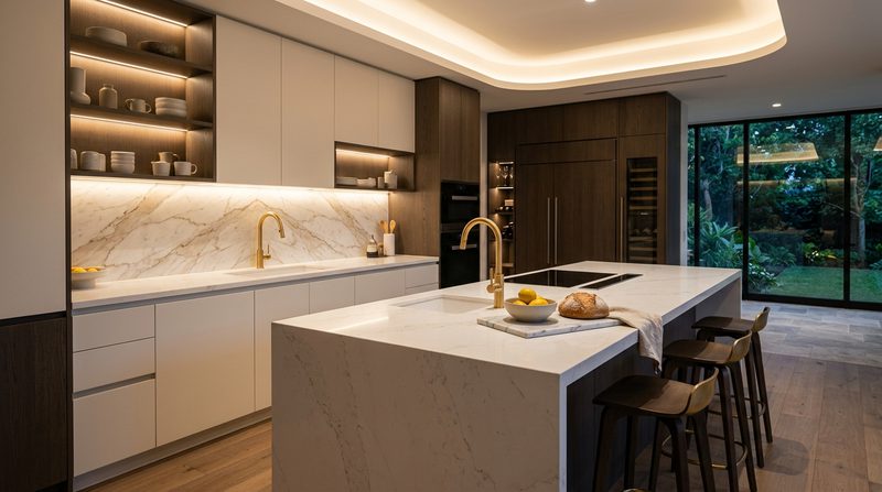 2026 Mutfak Tezgahı Trendleri: Kuvars mı Porselen mi Seçilmeli?